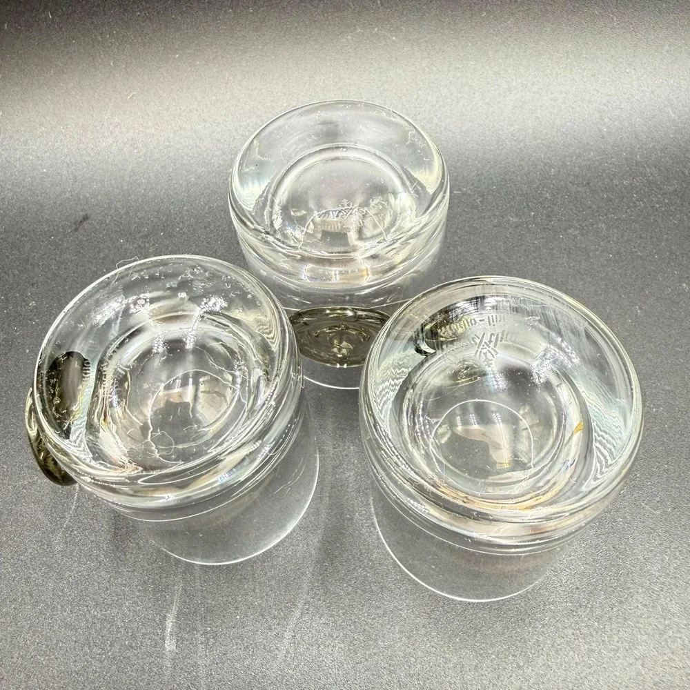 3 Rosenthal Crystal Shot Glasses Pirate Barware Collection w/Applied Anchor READ